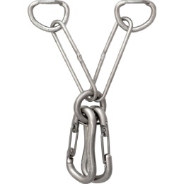 Raumer Abseilstation V-Form Laschen und Karabiner
